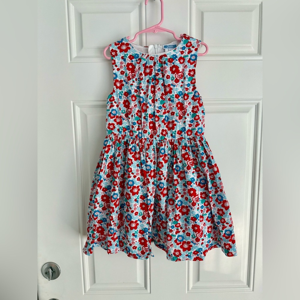 Jacadi Red and Blue Floral Kids Dress